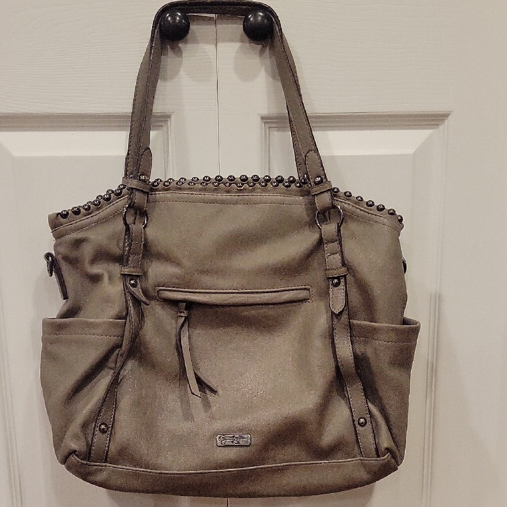 Jessica Simpson Gray Leather Tote